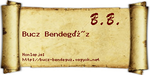 Bucz Bendegúz névjegykártya